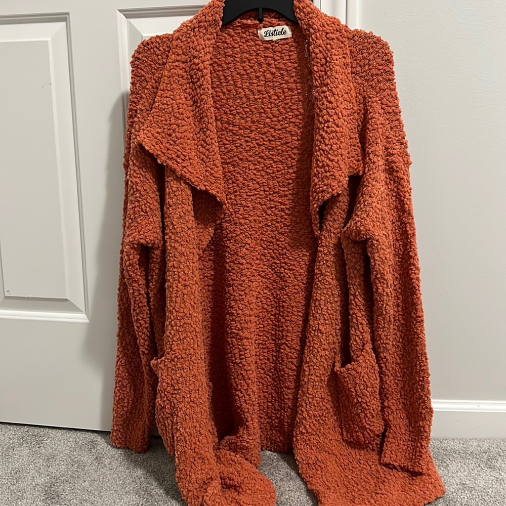 Listicle Popcorn Textured Cardigan
